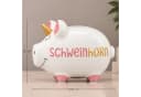 matches21 HOME & HOBBY Spardose Schwein-Horn Bunt Keramik Bild 1