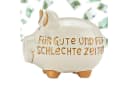 matches21 HOME & HOBBY Spardose Keramik Weiß/Gold 17 cm mit Gummistopfen Bild 2