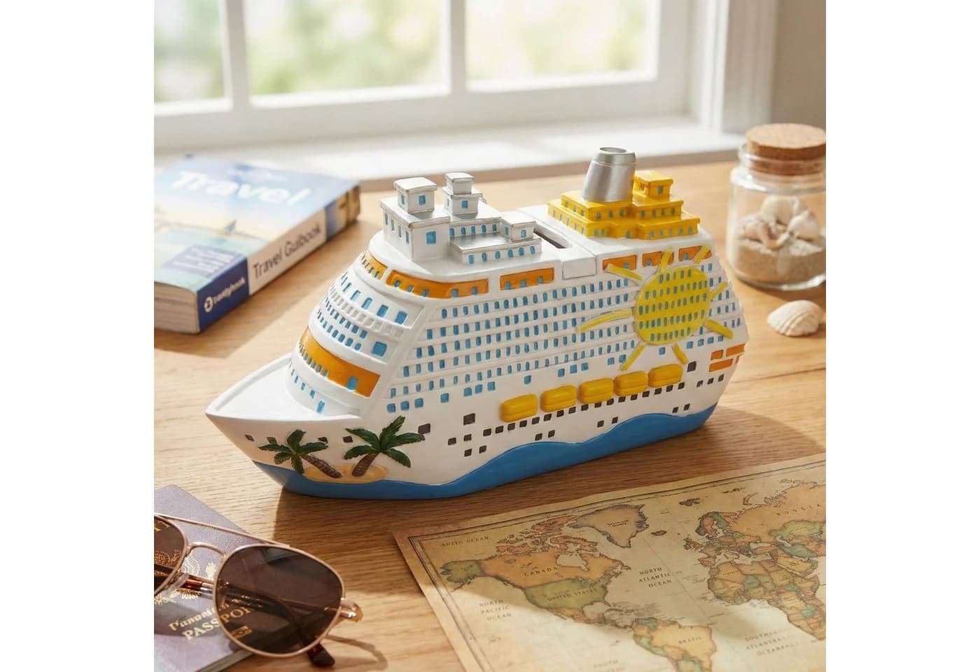 matches21 HOME & HOBBY Spardose Keramik Weiß/Gold 17 cm mit Gummistopfen - Bild 3