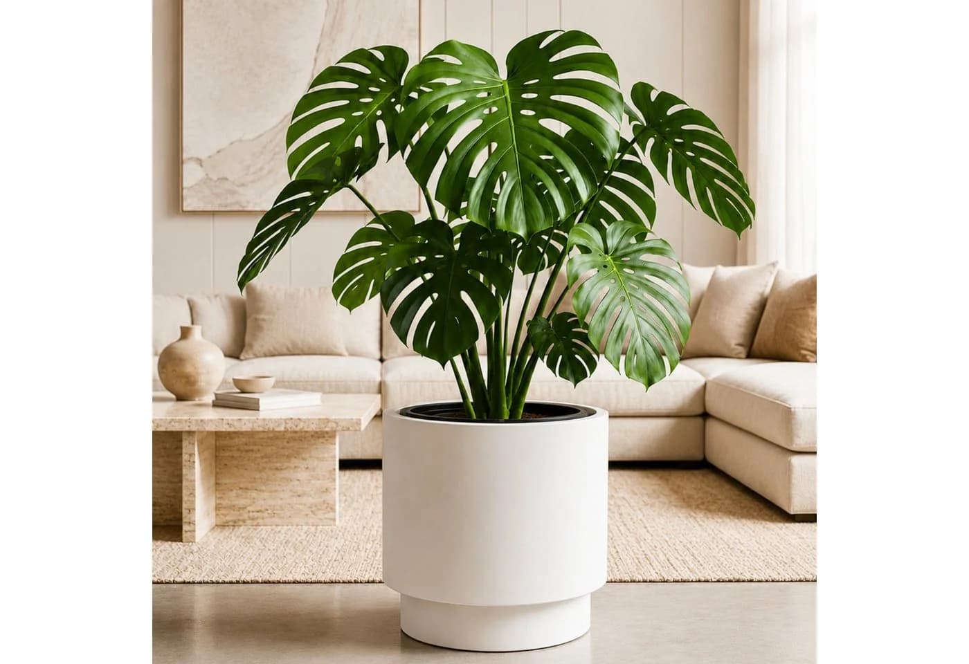 matches21 HOME & HOBBY Blumentopf NIVO rund 47x44 cm weiß - Bild 2