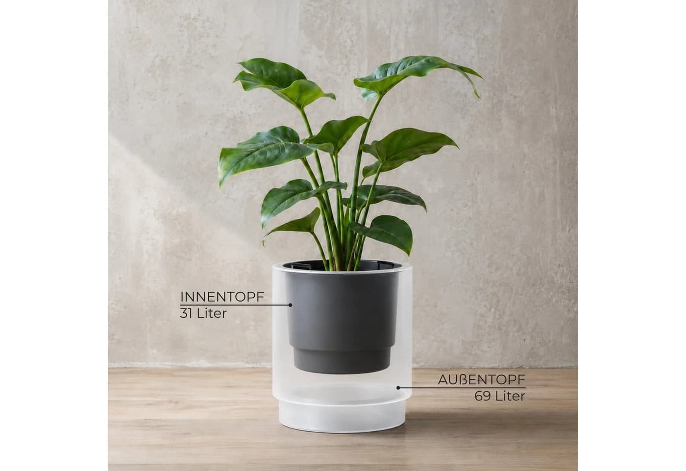 matches21 HOME & HOBBY Blumentopf NIVO rund 47x44 cm weiß - Bild 3