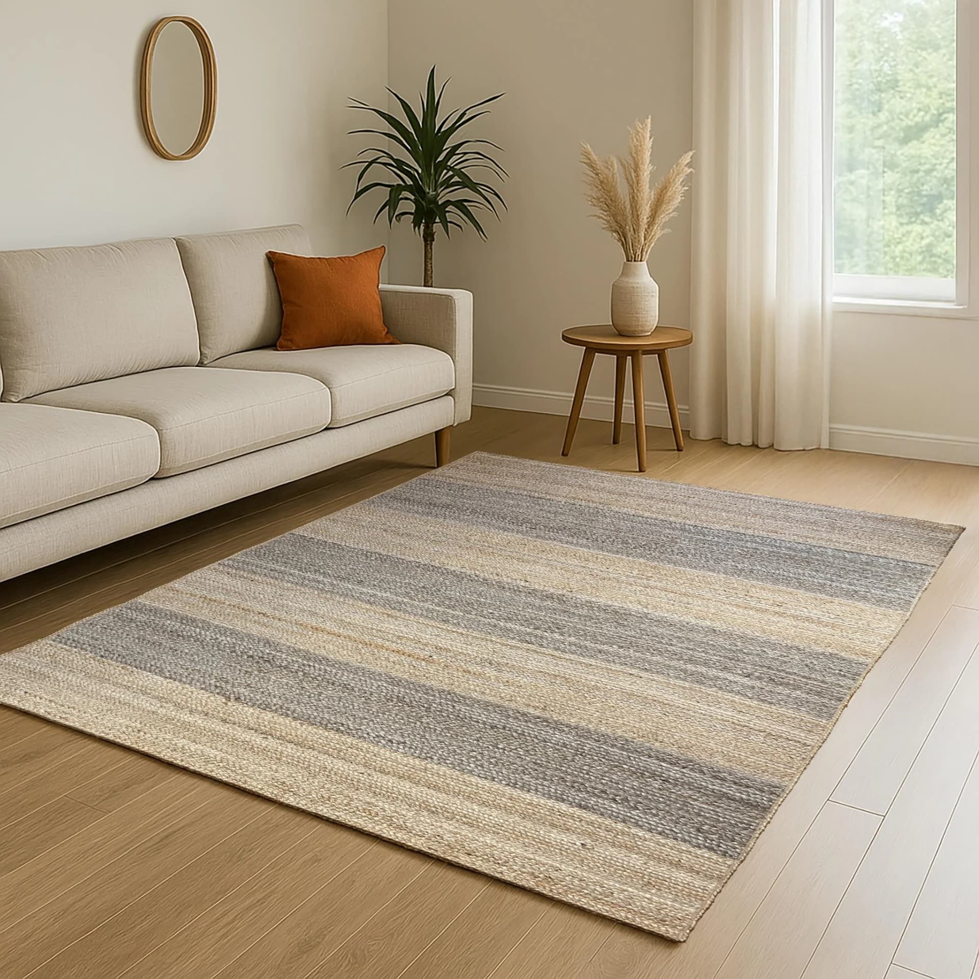 MyFlair Natural Bengal Juteteppich Beige/Grau 200x250 cm