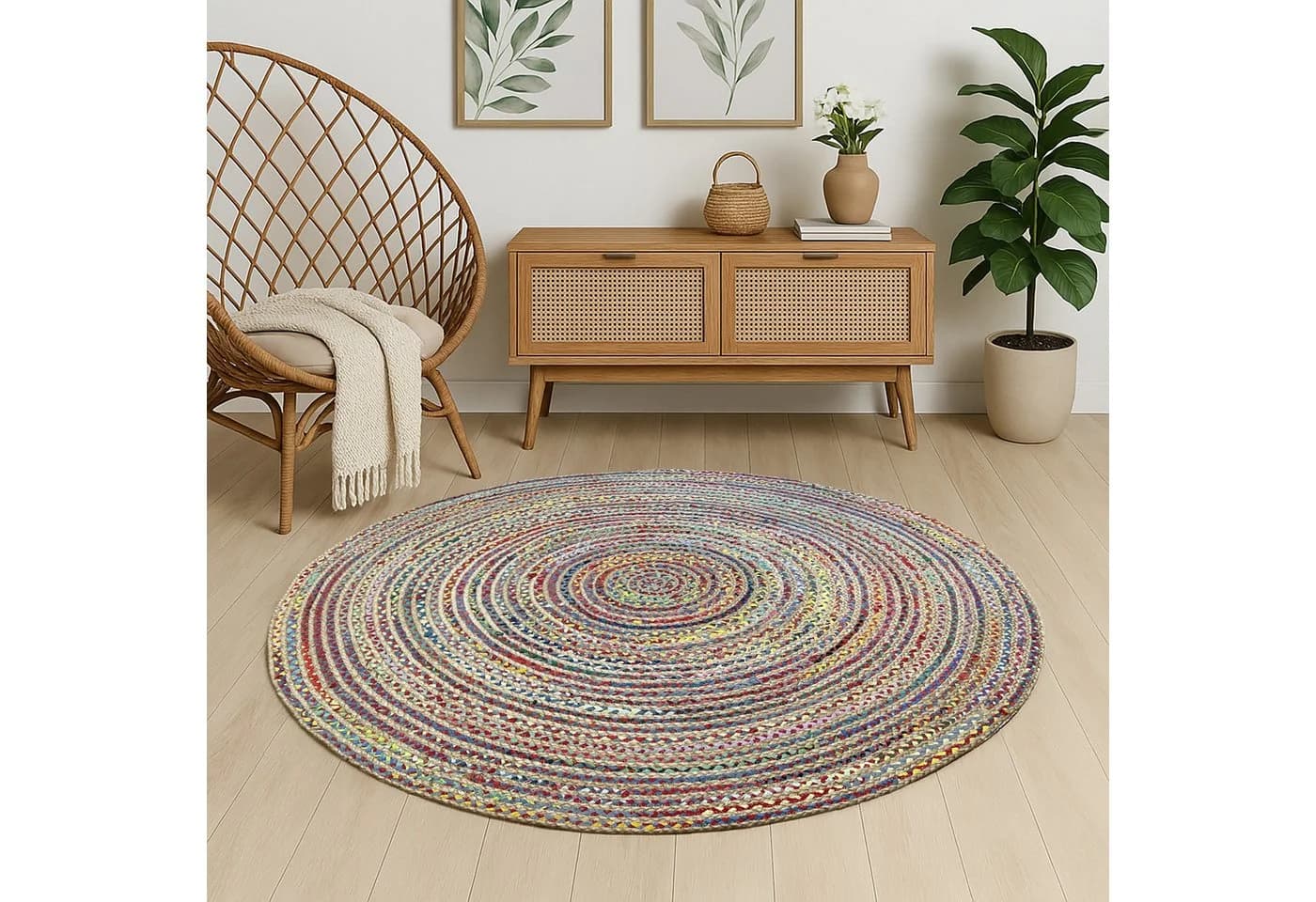 Myflair Boho Breeze Teppich Rund Beige Bunt Handgewebt - Bild 2