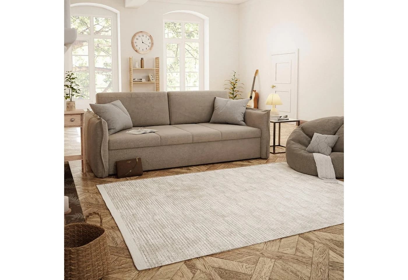 OTTO HOME Wollteppich Wolltraum Passion Beige Grau Meliert Handgewebt - Bild 2