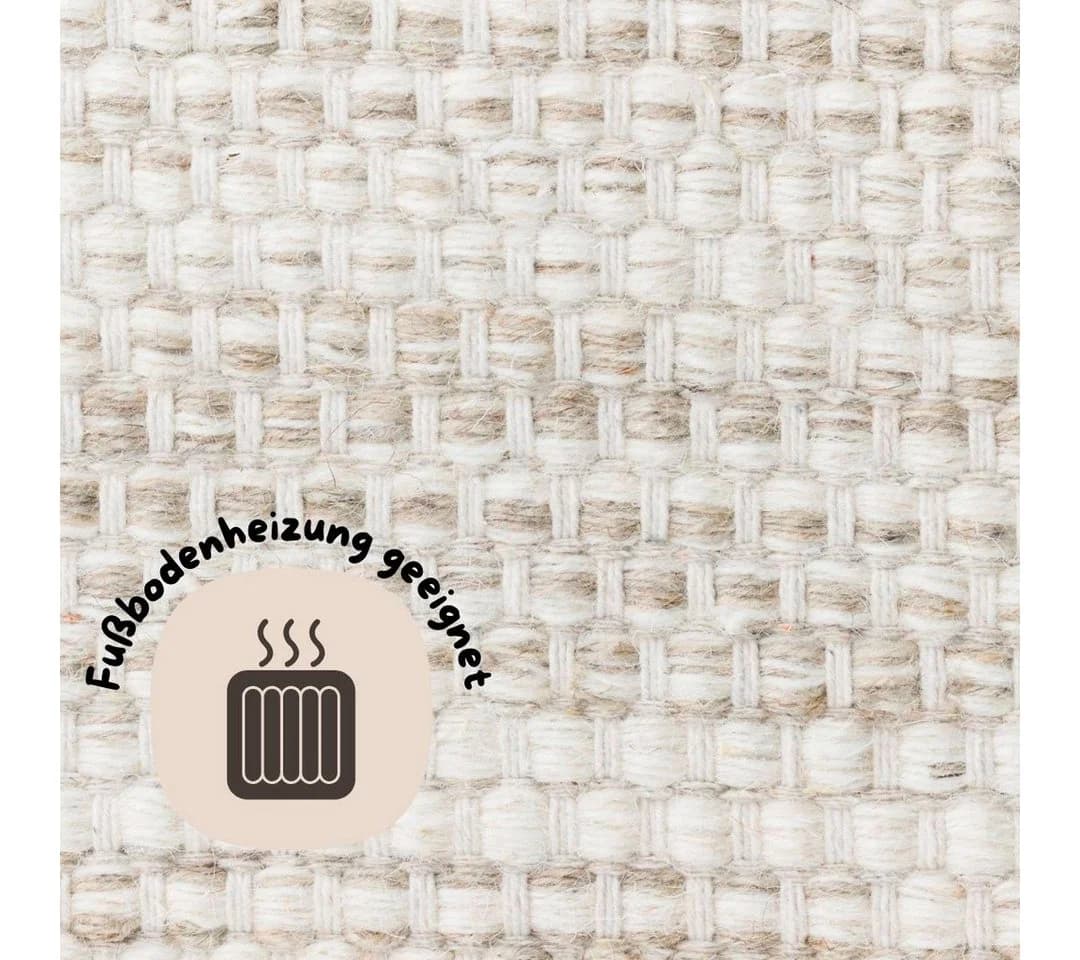OTTO HOME Wollteppich Wolltraum Passion Beige Grau Meliert Handgewebt - Bild 4