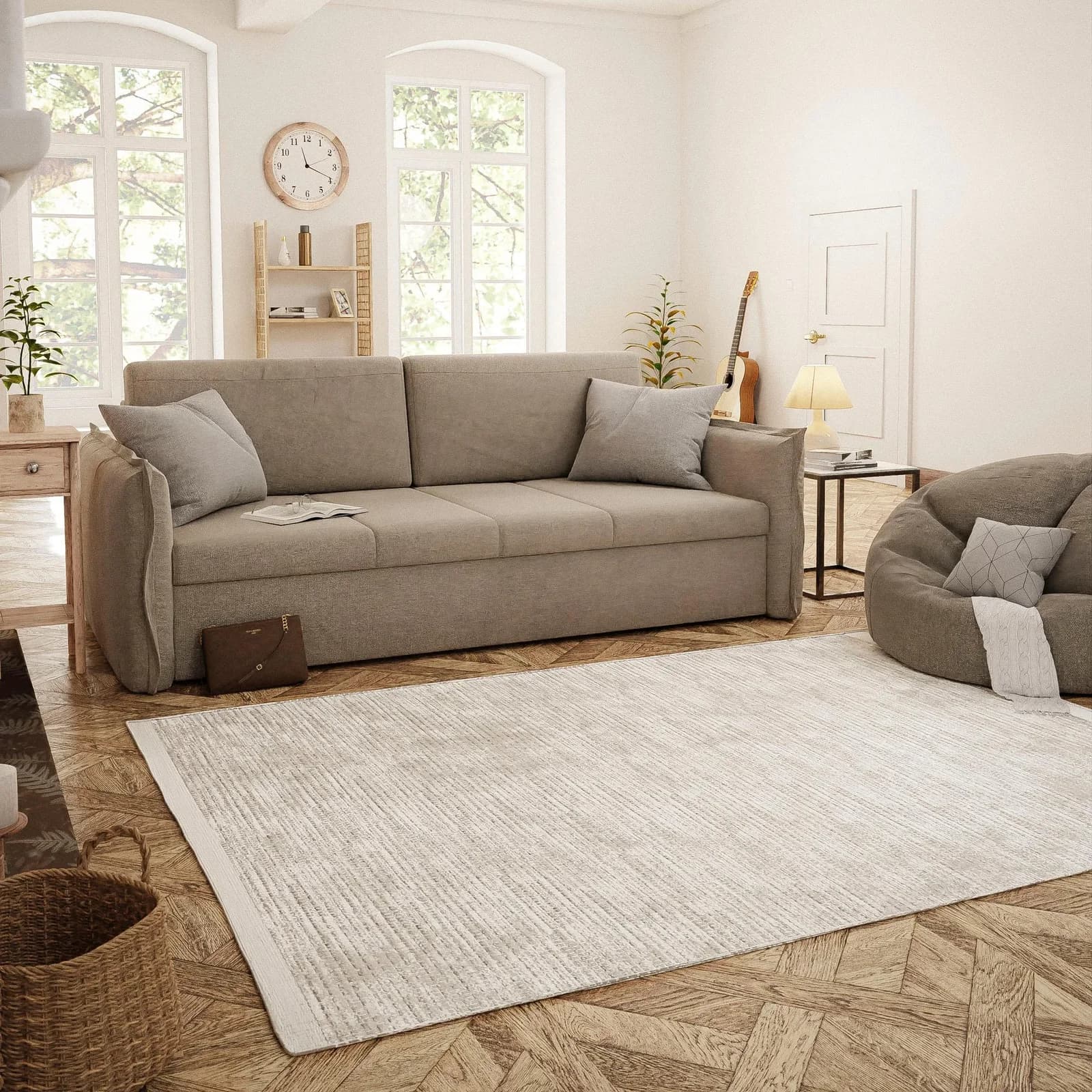 OTTO HOME Wollteppich Wolltraum Passion Beige Grau Meliert Handgewebt - Bild 5