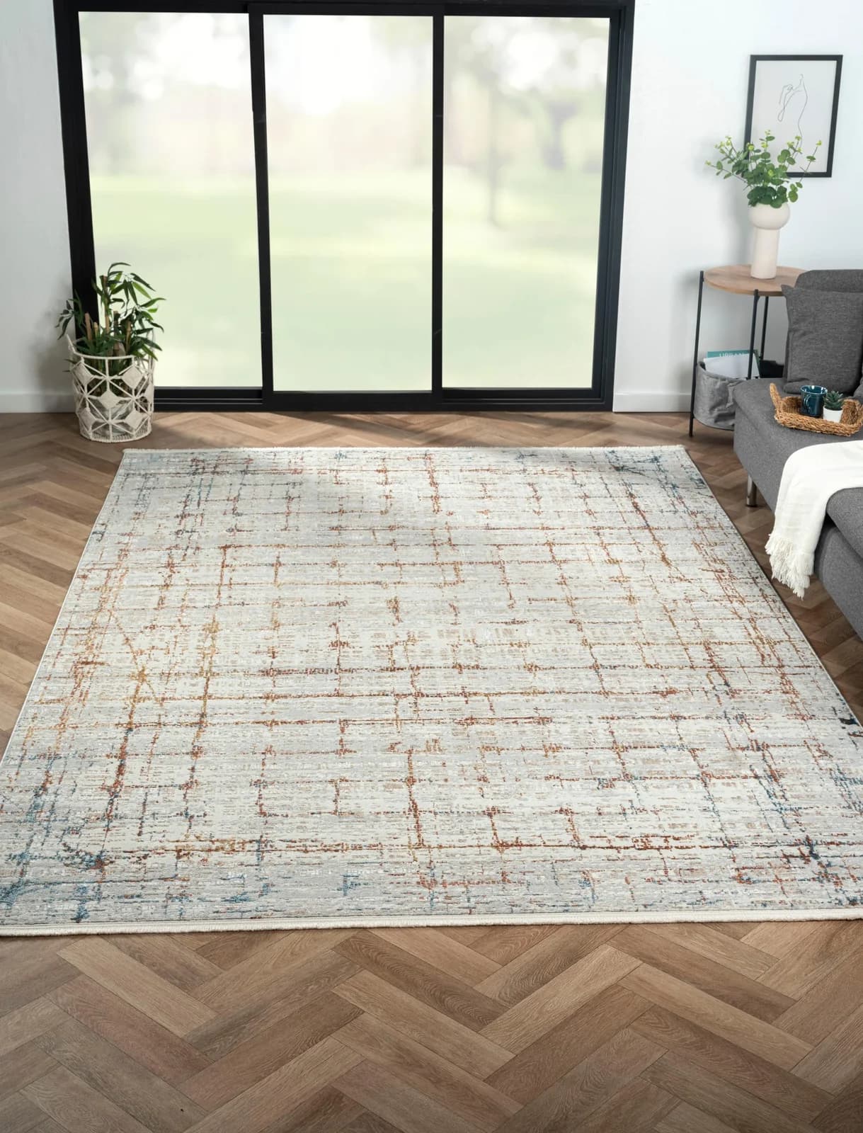 MyFlair Teppich Esme 3 Vintage Look Grau/Braun Polyester