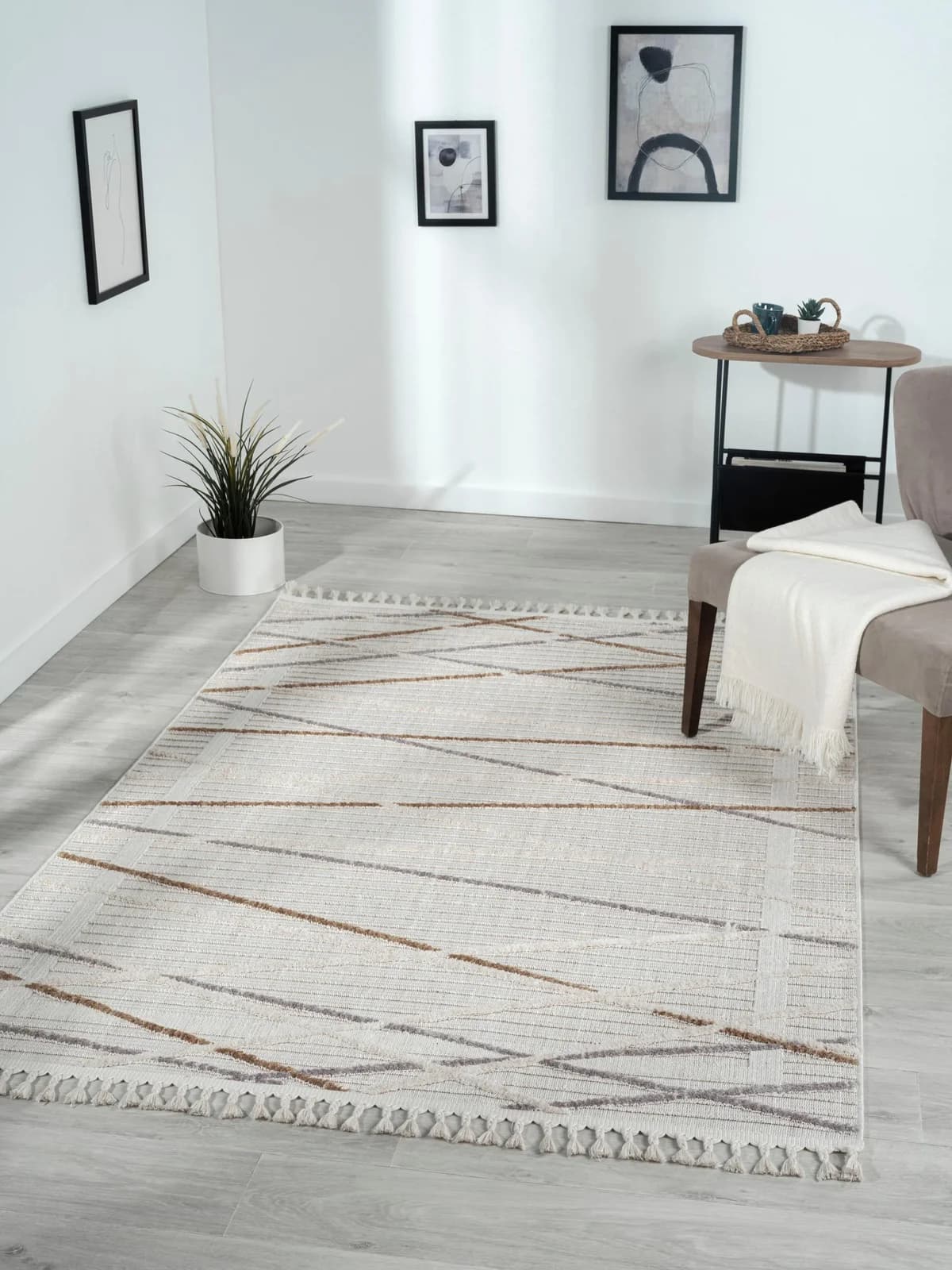 MyFlair Teppich Luana 1 Beige/Braun Grau Hoch-Tief-Effekt
