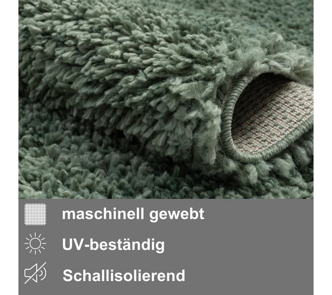 My Flair Hochflor-Teppich My Shaggy Hellgrün Shaggy Uni - Bild 3