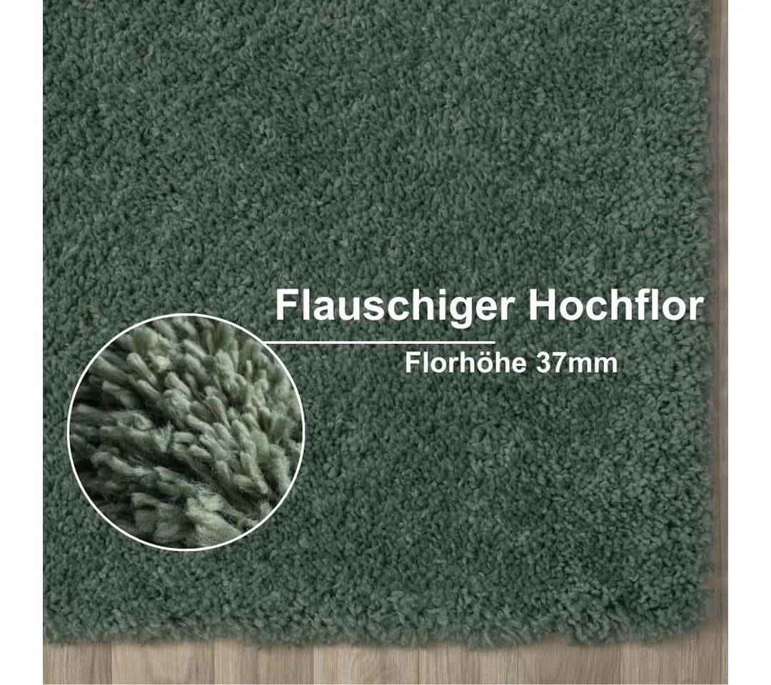 My Flair Hochflor-Teppich My Shaggy Hellgrün Shaggy Uni - Bild 5