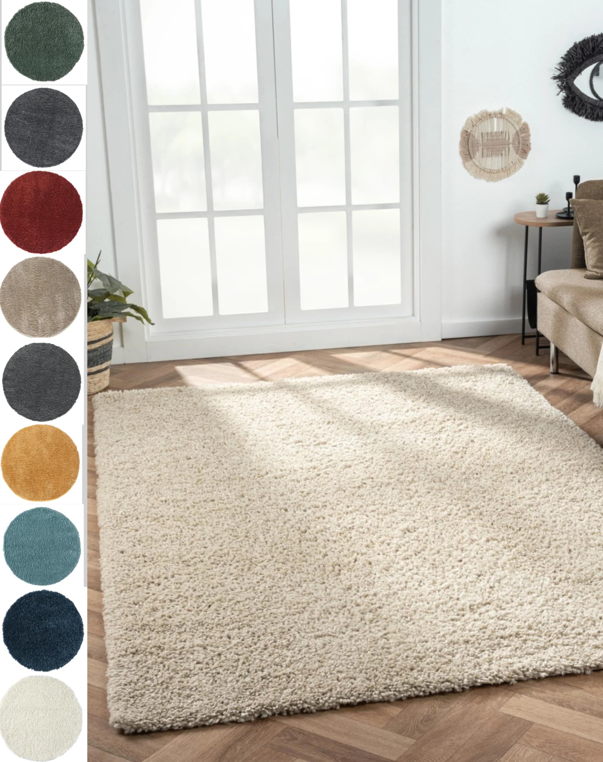 My Flair Hochflor-Teppich My Shaggy Beige Uni