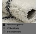MyFlair Hochflor-Teppich My Shaggy Raute Beige Grau Rund Bild 3