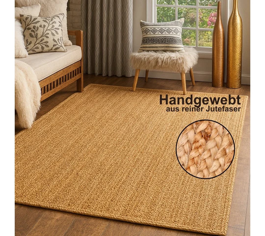 Myflair Jute Teppich Lola Beige Handgewebt Wendeteppich - Bild 2