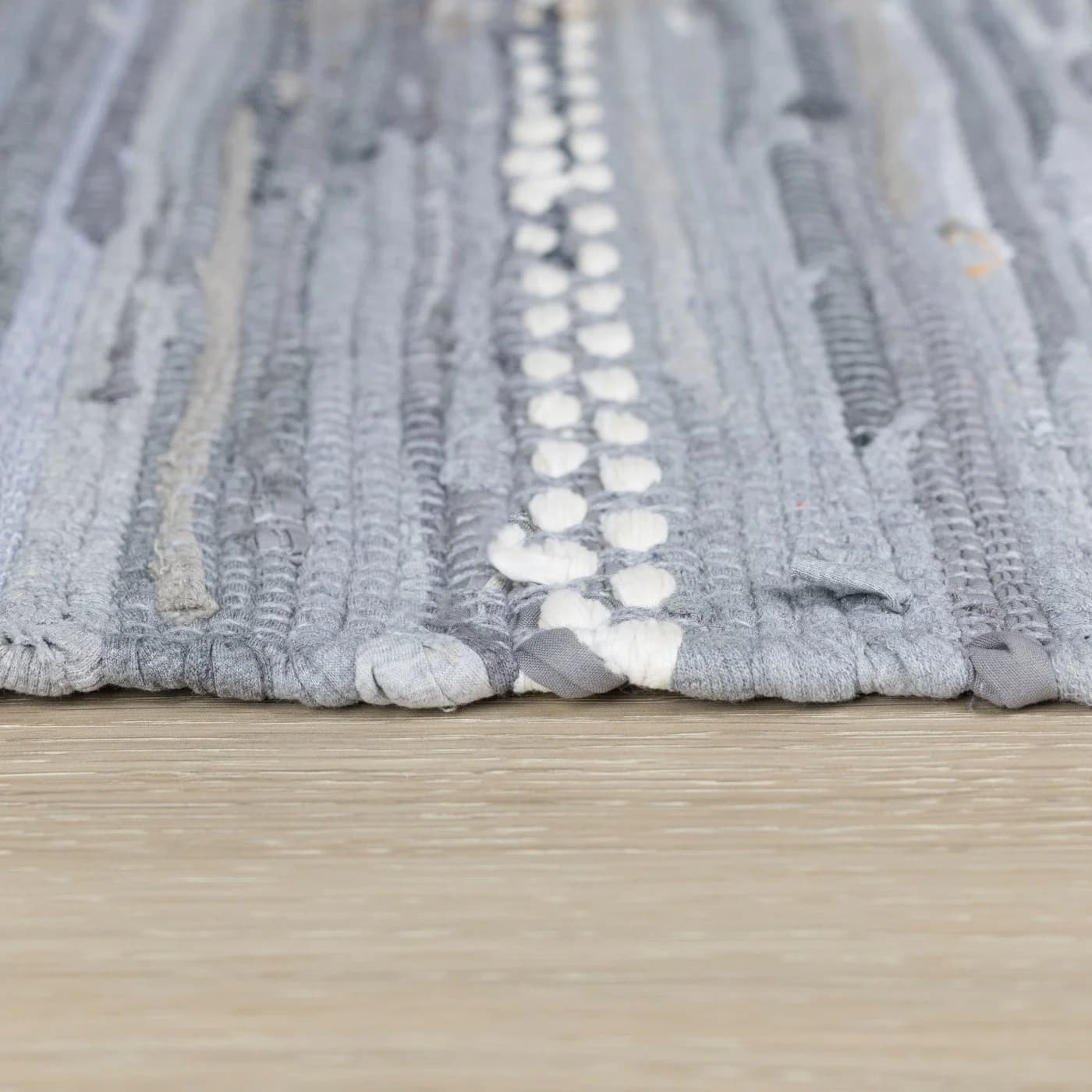 MyFlair Teppich Sharon Grau Weiß Handgewebt Baumwolle Polyester - Bild 5