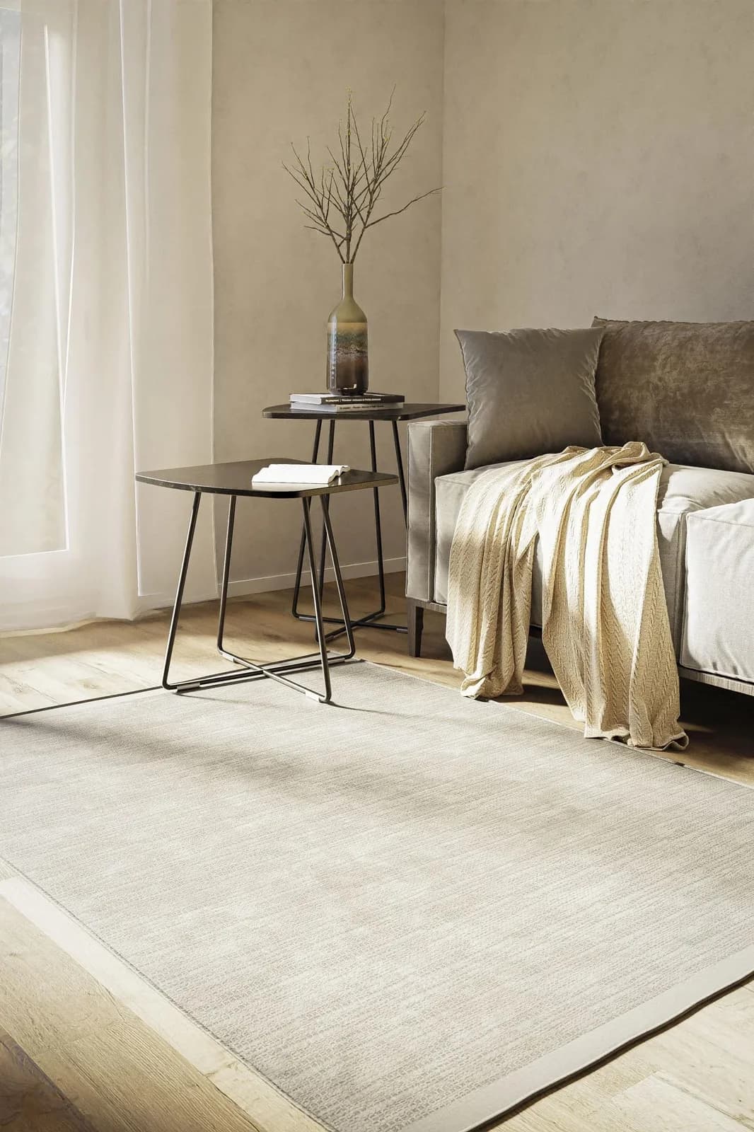 MyFlair Wollteppich WOOLY DREAM Beige Grau Handgewebt