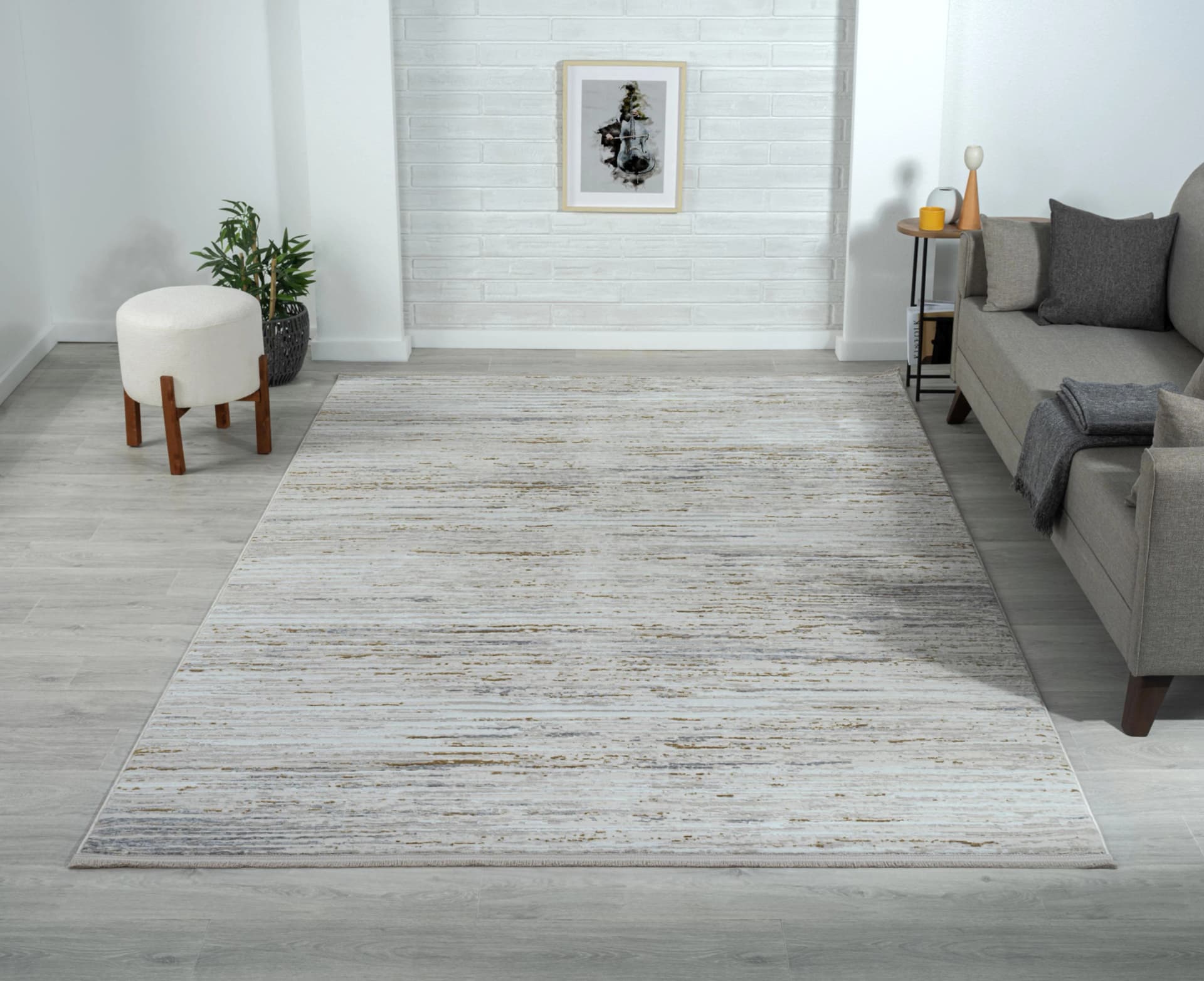 My Flair Teppich My Passion Retro-Style Beige Grau Gold Kurzflor