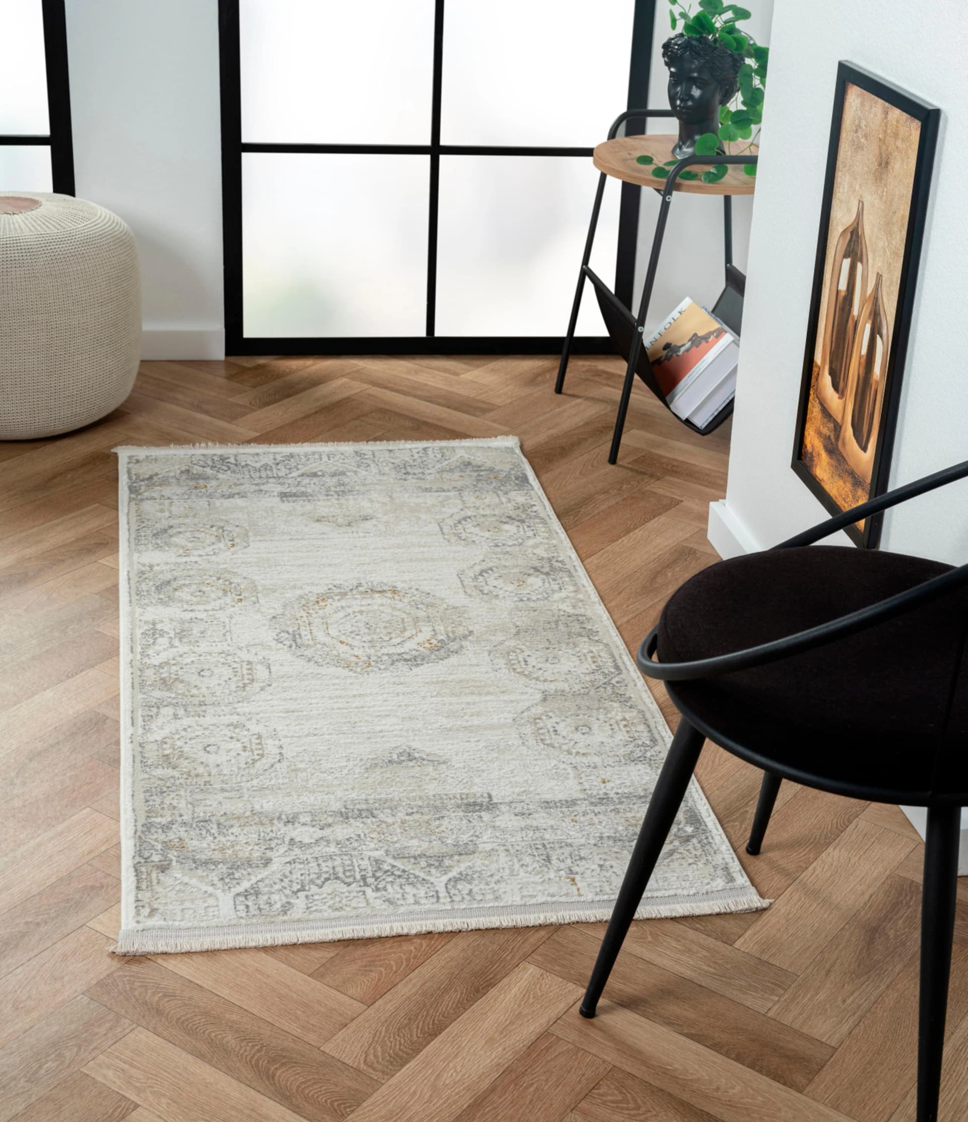 MyFlair Teppich My Kazak Retro-Style beige mit Fransen