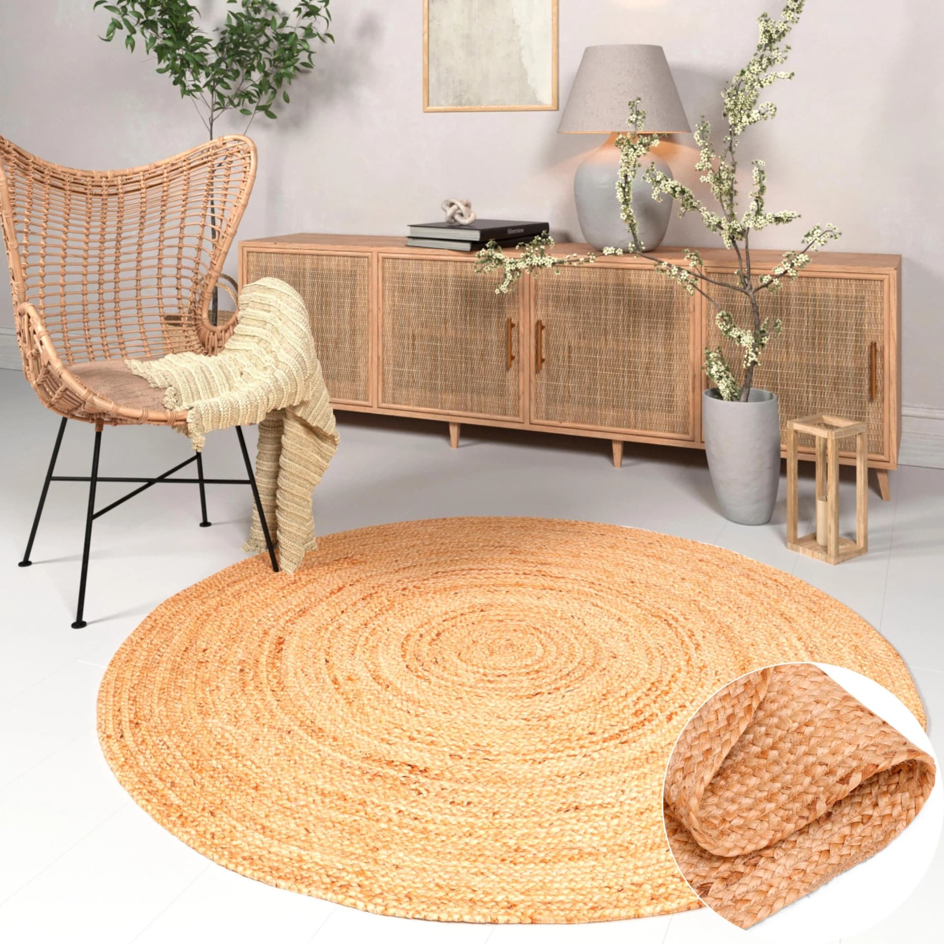 OTTO HOME Teppich Bjarka Jute Handgewebt