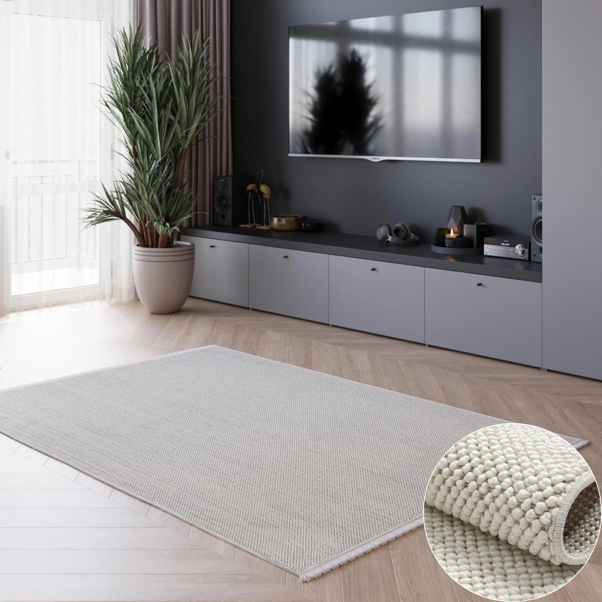 Teppich OTTO HOME Vals Weiß/Creme Meliert Polyester