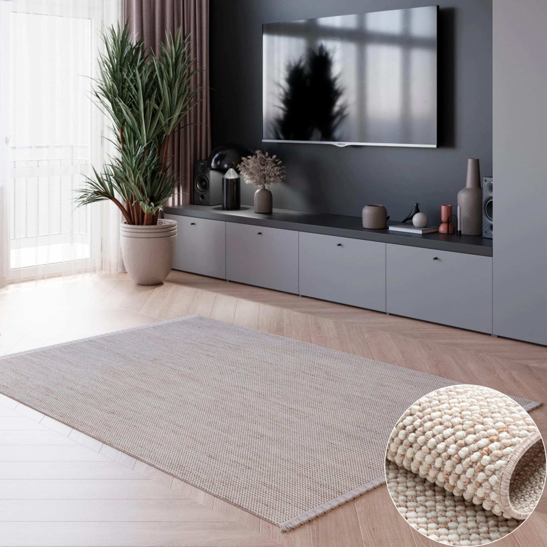 Teppich OTTO HOME Vals Beige/Weiß Meliert Polyester