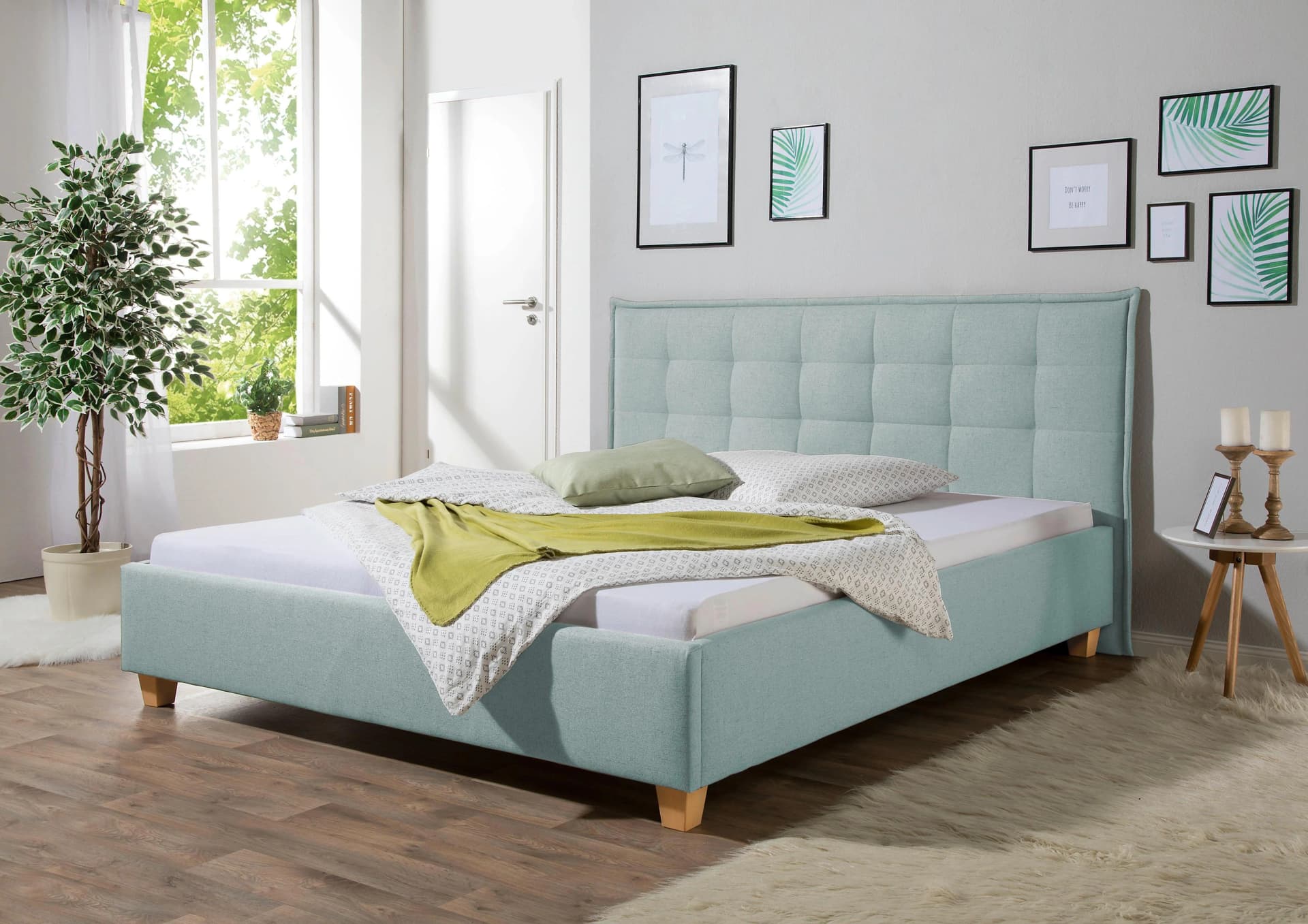 Polsterbett MAINTAL Retlaw Aqua-Petrol Modern