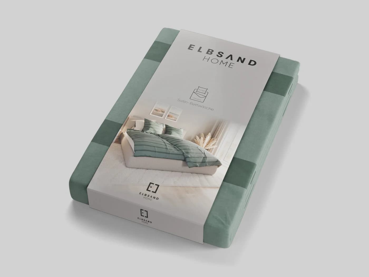 Elbsand Home Bettwäsche Satin 100% Baumwolle Grün 2-teilig