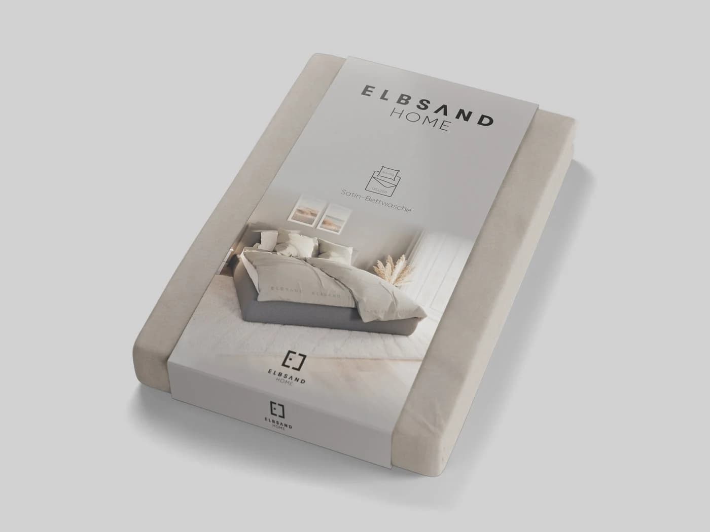 Elbsand Home Bettwäsche 100% Baumwolle Satin Beige 2-teilig