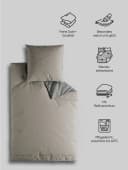Elbsand Home Bettwäsche 100% Baumwolle Satin Beige 2-teilig Bild 3