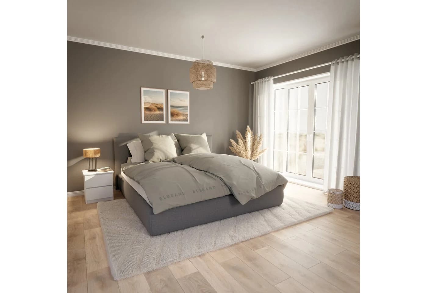 Elbsand Home Bettwäsche 100% Baumwolle Satin Beige 2-teilig - Bild 4