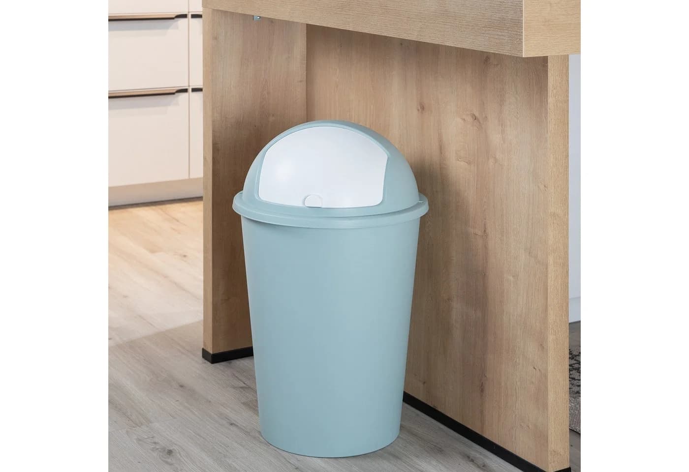 Home4You Mülleimer 50L Pastellgrün mit Schiebedeckel