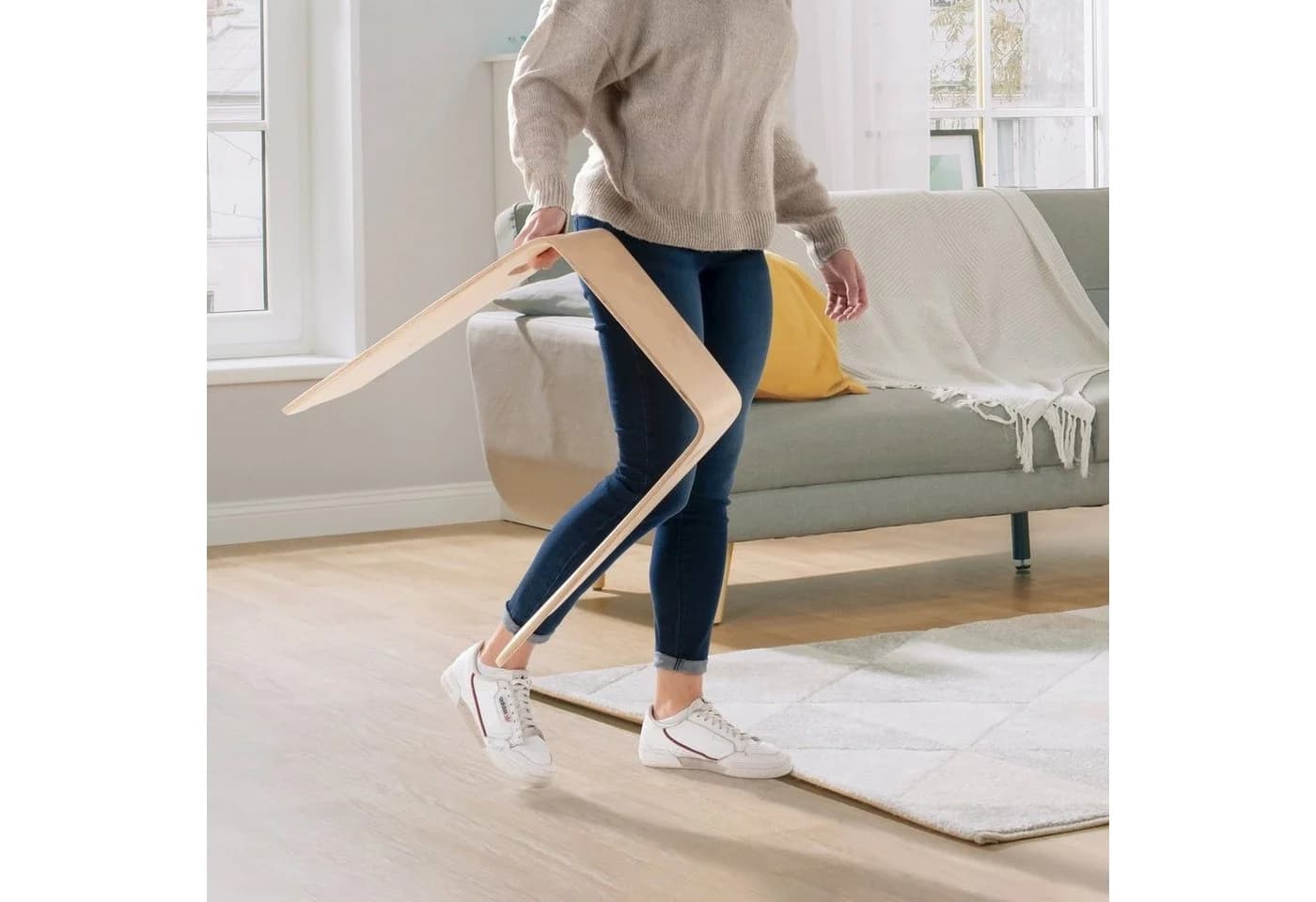 Home4You Sitzhocker Stapelhocker 48 cm Birke