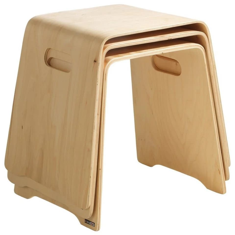 Home4You Sitzhocker Stapelhocker 48 cm Birke - Bild 4