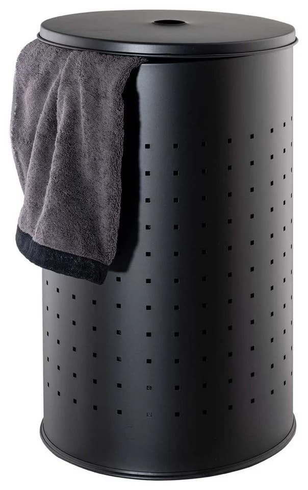 Home4You Wäschetonne Schwarz Edelstahl 54 Liter - Bild 2