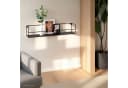 Home4You Wandregal Schwarz Metall mit Ablage Bild 1