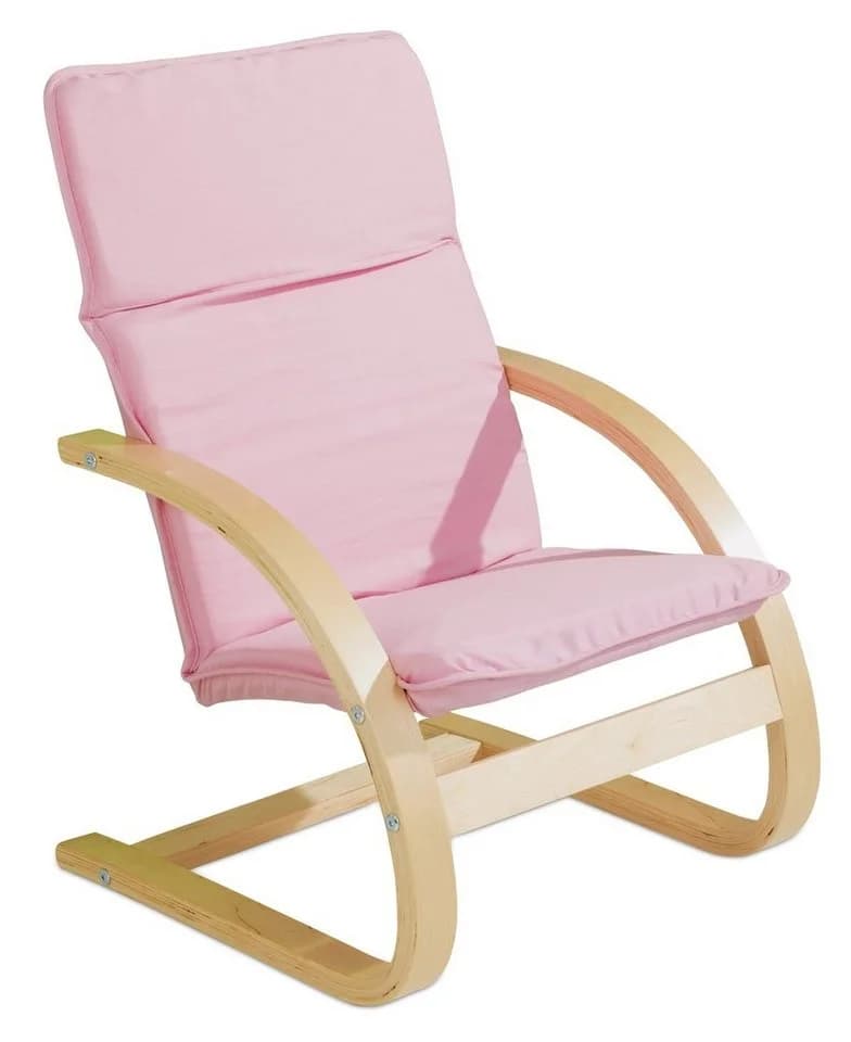 Home4You Kindersessel Pink 100% Baumwolle Birkenschichtholz - Bild 2