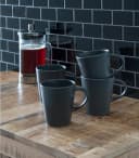Home4You Becher BAILO Schwarz 440ml Steingut Bild 3