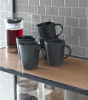Home4You Becher BAILO Schwarz 440ml Steingut Bild 4