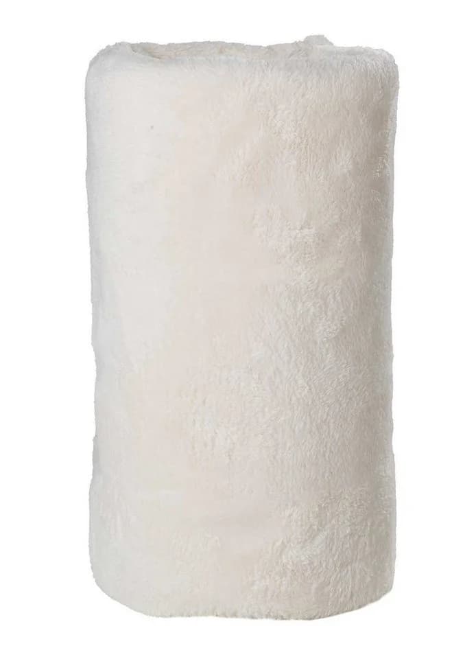 Wohndecke Fleecedecke Elfenbeinfarben 150 x 200 cm Home4You Polyester