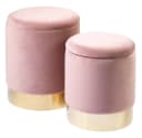 Home4You Sitzhocker Rosa Samtbezug 31 cm Bild 5