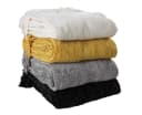 Home4You Wohndecke Schwarz Chenille mit Fransen Bild 4