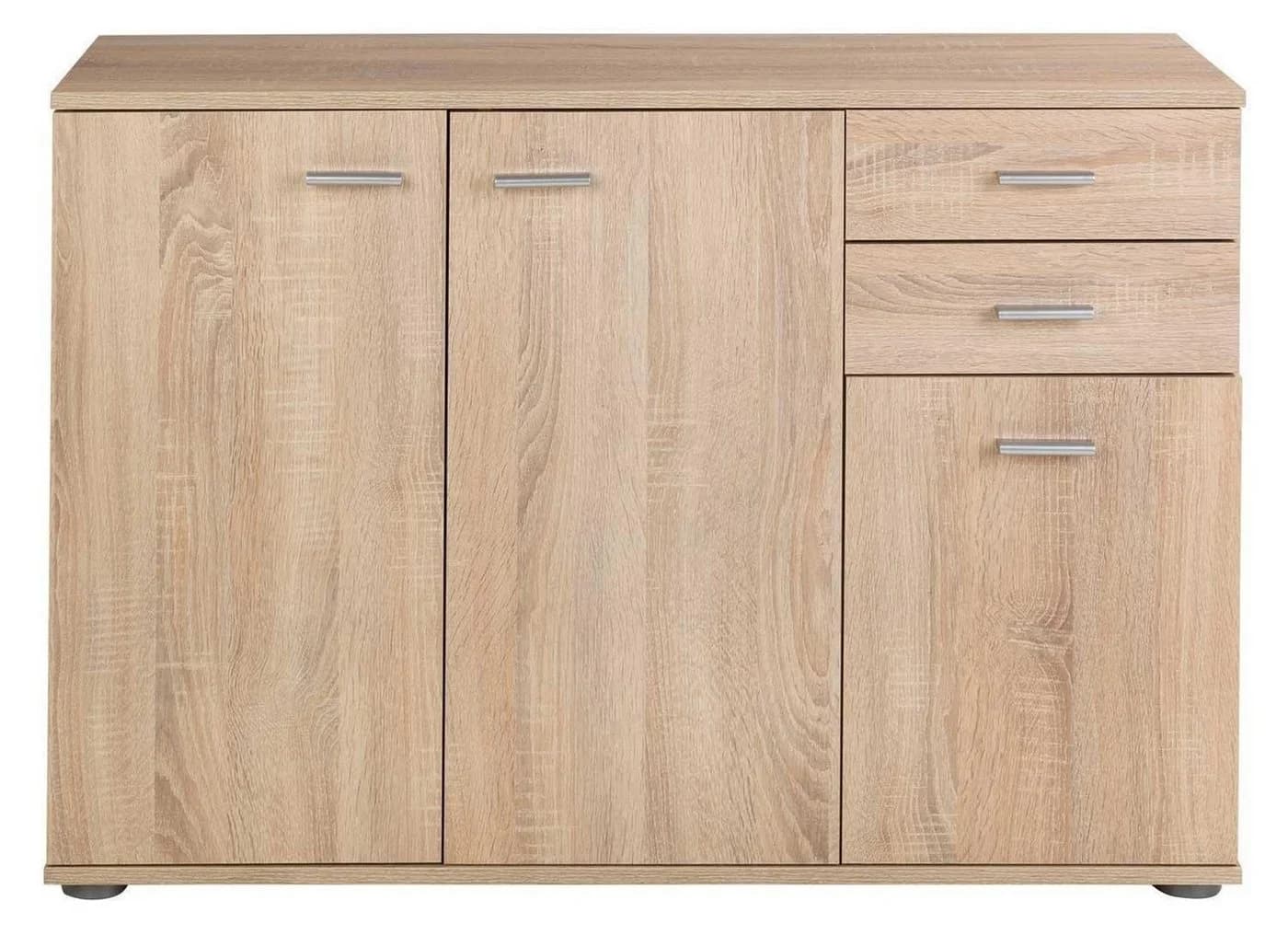 Kommode SOLO Eiche Sonoma 3 Türen 2 Schubladen Modern - Bild 4