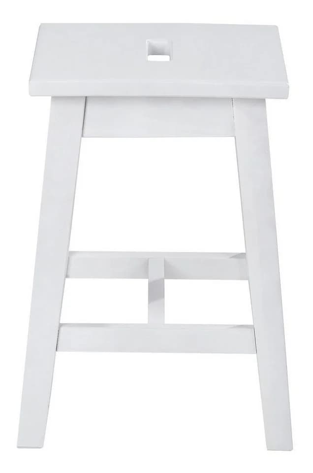 Home4You Sitzhocker Weiß Lackiert Massivholz - Bild 5