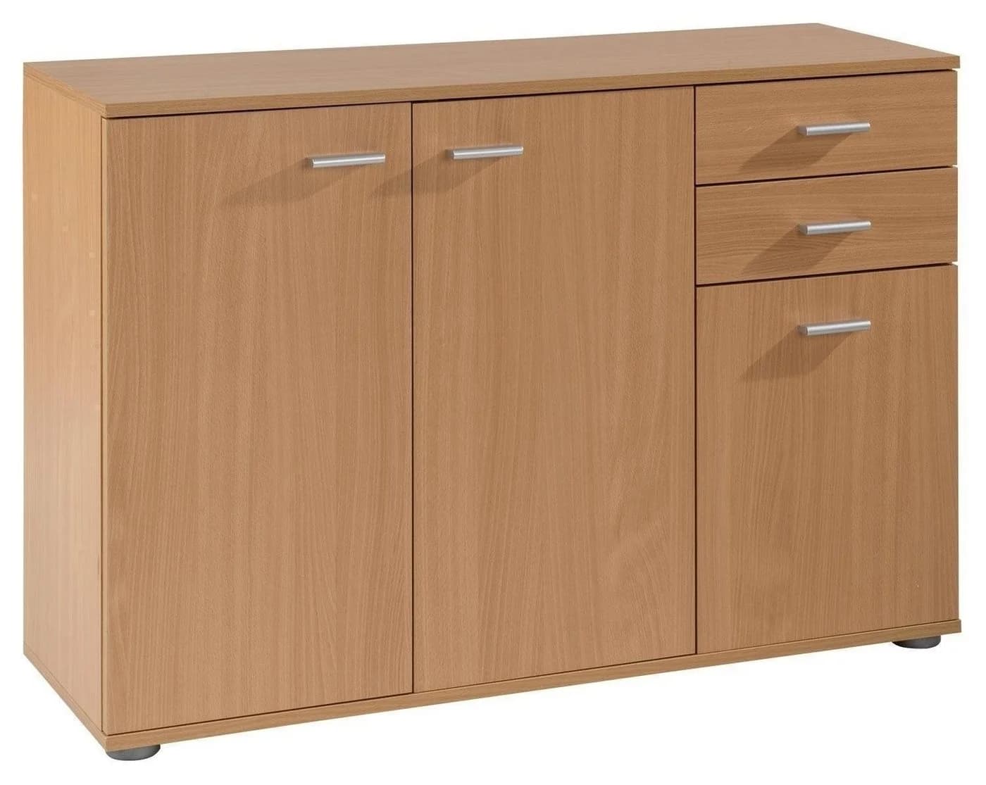 Kommode SOLO Buche Dekor 3 Türen 2 Schubladen Braun - Bild 2