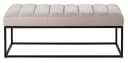 Home4You Sitzbank Beige Schwarz Metallgestell Gesteppt Bild 1