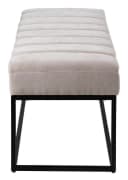 Home4You Sitzbank Beige Schwarz Metallgestell Gesteppt Bild 3