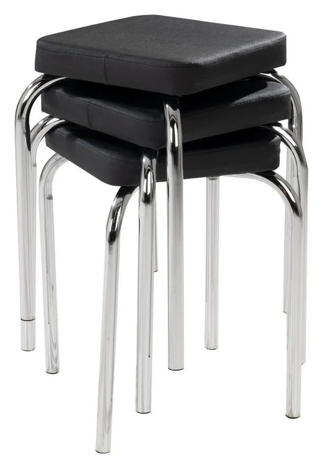 HAKU Sitzhocker 2er Set Schwarz Metall - Bild 4