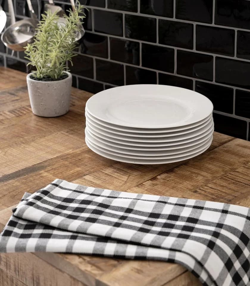 Home4You Dessertteller Set 12-teilig Weiß Bone China