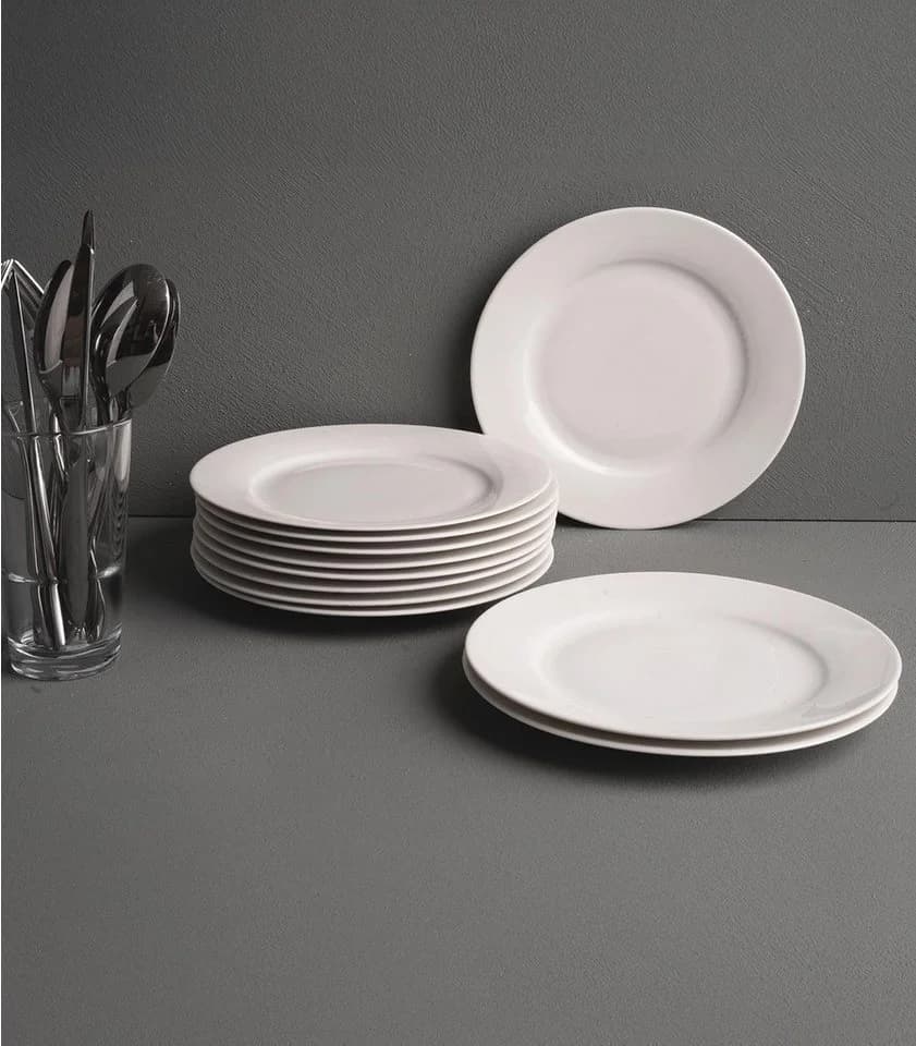 Home4You Dessertteller Set 12-teilig Weiß Bone China - Bild 5
