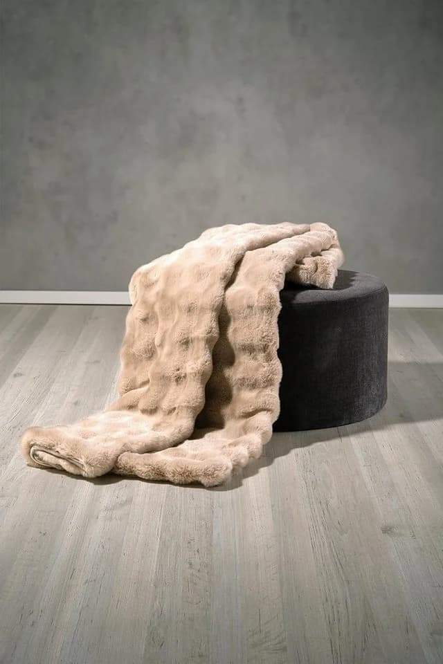Home4You Wohndecke 150x200 cm Beige Polyester