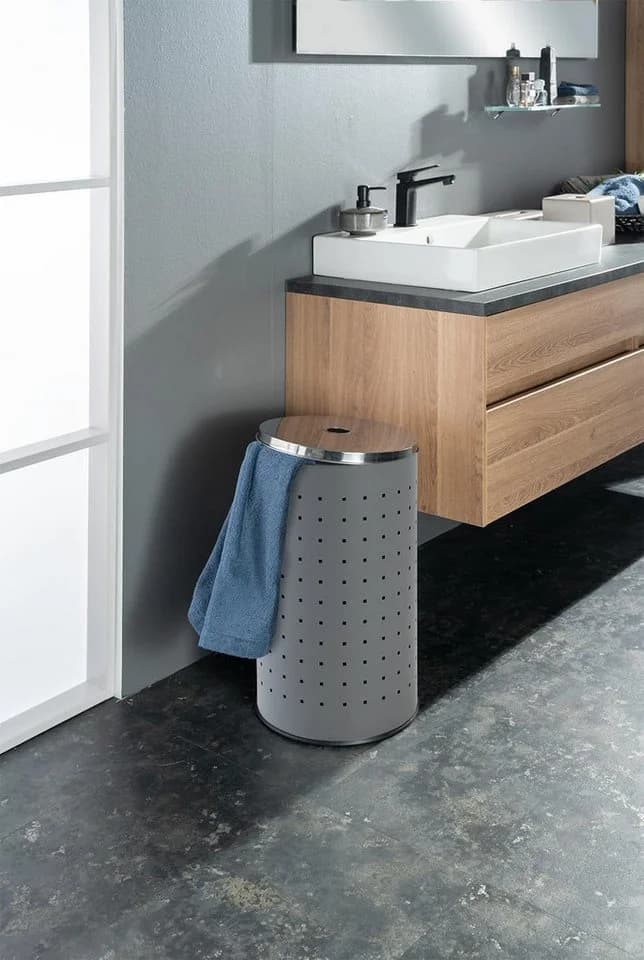 Home4You Wäschetonne Grau 37 Liter
